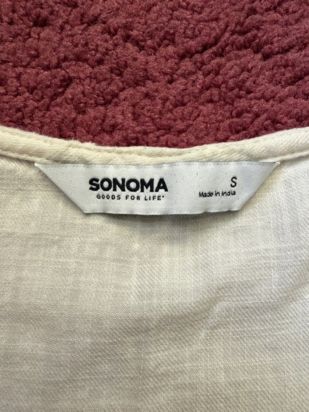 Sonoma Cream Button-Front Eyelet Tank Top - Picture 3 of 3